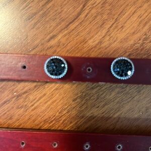 Judith Ripka Sterling Silver and Black Spinel Earrings